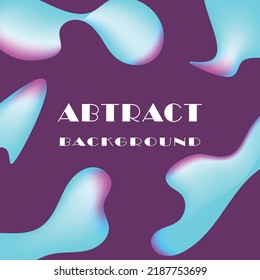 Flat style fluid gradient blue vector design abstract graphic element It's an illustration that mixes colors. It's a very different and simple shape for a logo. on a purple background
