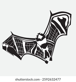 flat style flying bat icon isolated