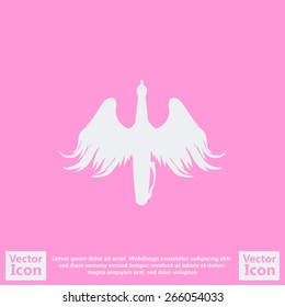 Flat style flying pen icon