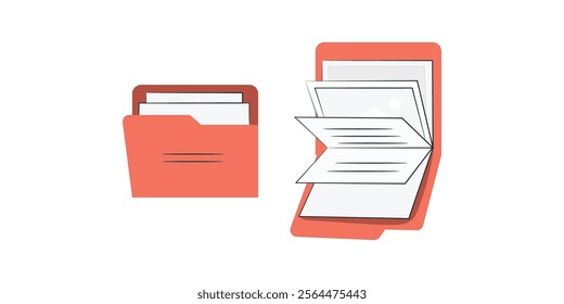 Flat Style Folders Icon Collection. Documents in Folders. File Folder Vector Icon Set. Flat Style Folders Icon Collection | File Folder Vector Icon Set for Documents and Organization