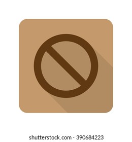 Flat style Forbidden web app icon on light brown background