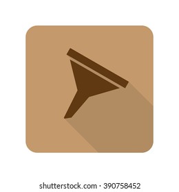 Flat style Funnel web app icon on light brown background