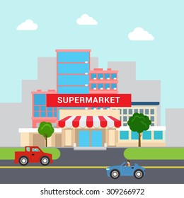 grocery store building clipart