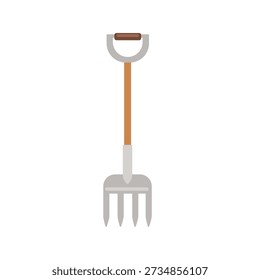 Flat Style Garden Fork. Garden Equipment. Outdoor Gardening Equipment. Garden Fork for Planting. Metal Garden Fork Tool.