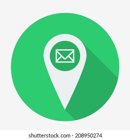 Flat Style Geo Tag Icon Long Stock Vector (Royalty Free) 208950274 ...