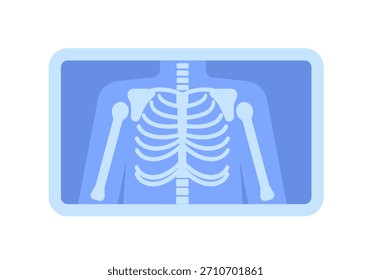 Radiografía geométrica de estilo plano de los huesos del pecho humano.