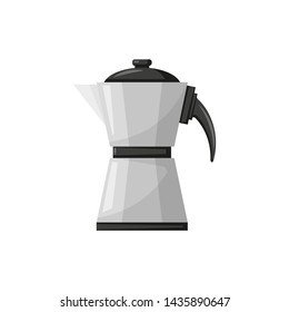 flat style geyser coffee maker on white background
