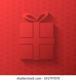 Flat Style Gift Box Vector Red Design