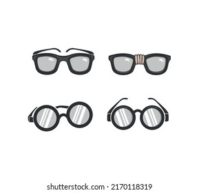 Flat style glasses icon collection