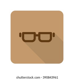 Flat style Glasses web app icon on light brown background