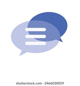Icono de burbuja de voz de mensajero de estilo plano en azul. Concepto de mensaje de chat inactivo.