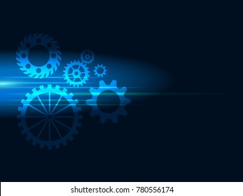 Flat style for graphic technology and web design, Modern simple vector sign. Internet concept repair symbol of lock, gear on dark blue background. living space for text or copying your words.  
