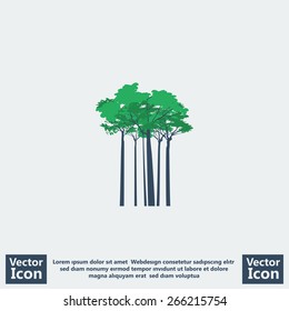 Flat style green forest icon
