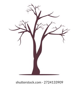 Ilustração de árvore folhosa verde estilo plano, design de árvore simples. Tema da árvore de natureza vetorial. Árvore de desenhos animados.