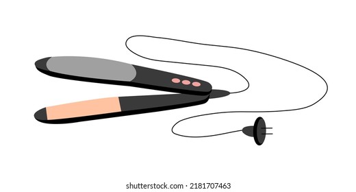 Flat style hair straightener isolated. Flat hait straightener vector illustration