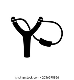 Flat Style Hand Slingshot Icon Illustration