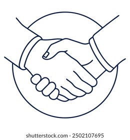Flat style handshake vector line art illustration