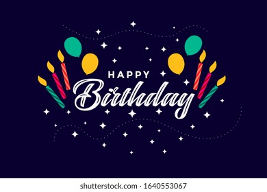 flat style happy birthday celebration background design