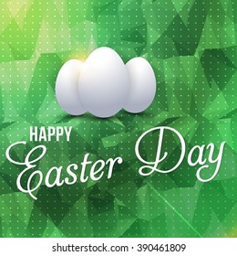 Flat Style Happy Easter Day, Low Poly Background Design