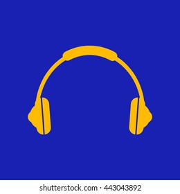 Flat - style headphones.Vector icon.