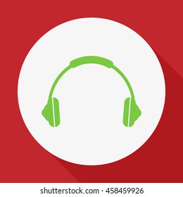 Flat - style headphones.Vector icon.