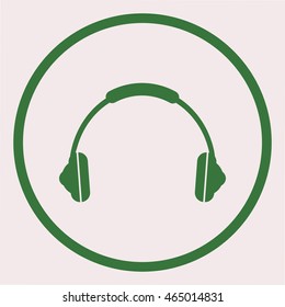 
Flat - style headphones.Vector icon.