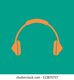 
Flat - style headphones.Vector icon.