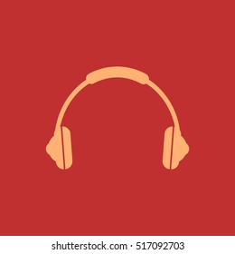 Flat - style headphones.Vector icon.