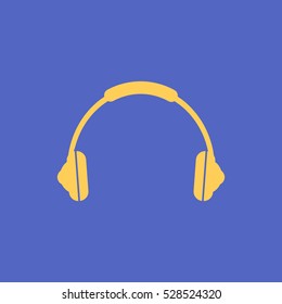 Flat - style headphones.Vector icon.