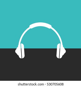 
Flat - style headphones.Vector icon.