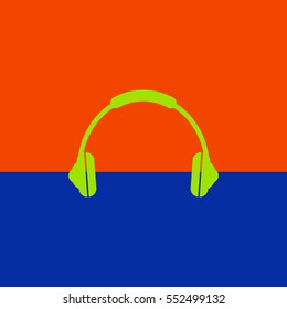 
Flat - style headphones.Vector icon.