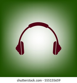Flat - style headphones.Vector icon.