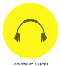 
Flat - style headphones.Vector icon.