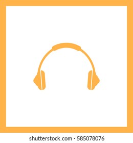 Flat - style headphones.Vector icon.