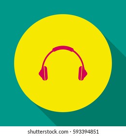 Flat - style headphones.Vector icon.