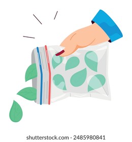 Flat Style Herbs and Food Ingredients Stickers