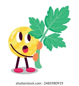 Flat Style Herbs and Food Ingredients Stickers