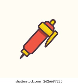 Flat style highlighter pen icon with cap and chisel tip. Ideal for education, office, notes, and stationery themes. Clean and scalable vector design. - Powered by Shutterstock - Get 15% off with code: PIKWIZARD15