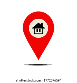
icono de ubicación del hogar de estilo plano. mapas digitales y temas de construcción