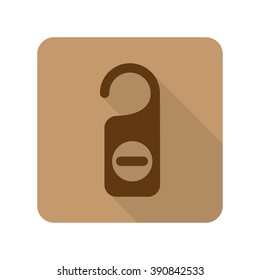 Flat style Hotel Hanger web app icon on light brown background