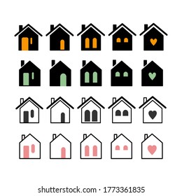 icono de casa de estilo plano. tema de construcción