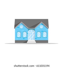 Flat style house. Web icon.