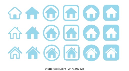 Flat style houses symbols for apps and websites. Collection home icons. House symbol