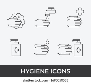 Flat style hygiene hands icon