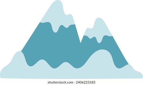 Flat style ice mountain day icon