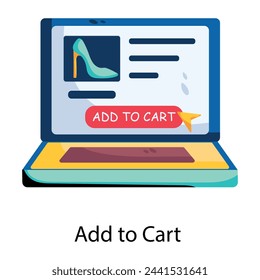 A flat style icon of add to cart concept 