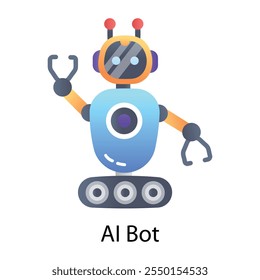 A flat style icon of ai bot  