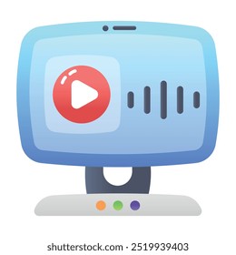A flat style icon of audio player 