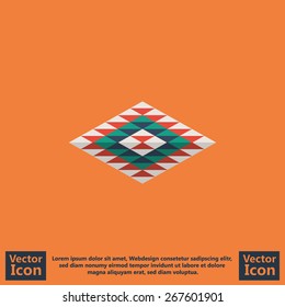 Flat style icon with aztec motif symbol