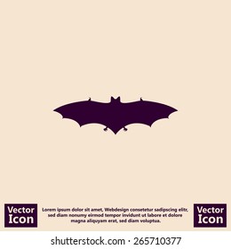 Flat style icon with bat  symbol